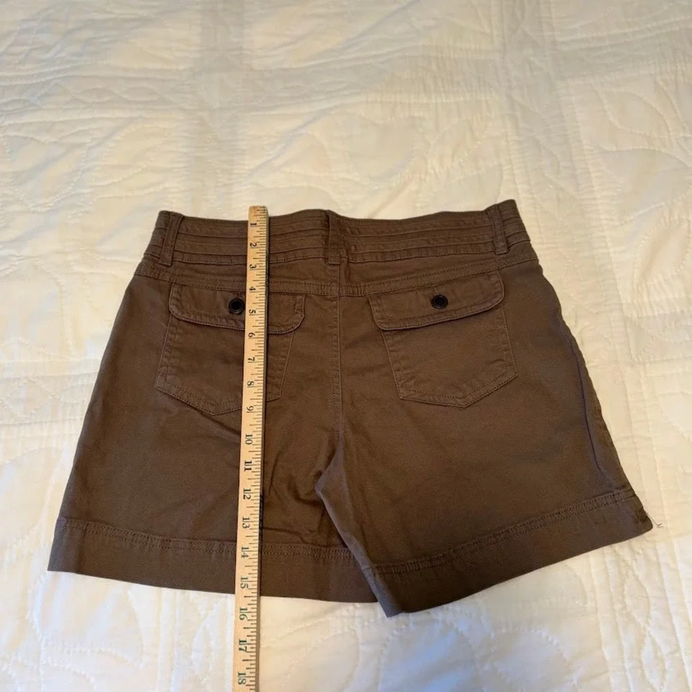 Dakota Blue Utility Shorts Women 6 Brown Cotton Stretch Boho Cargo‎ Pockets
